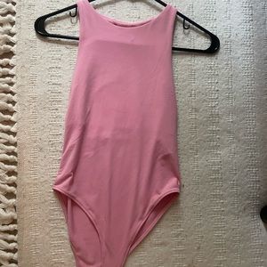 Zara Pink Racer Back Bodysuit- Pink